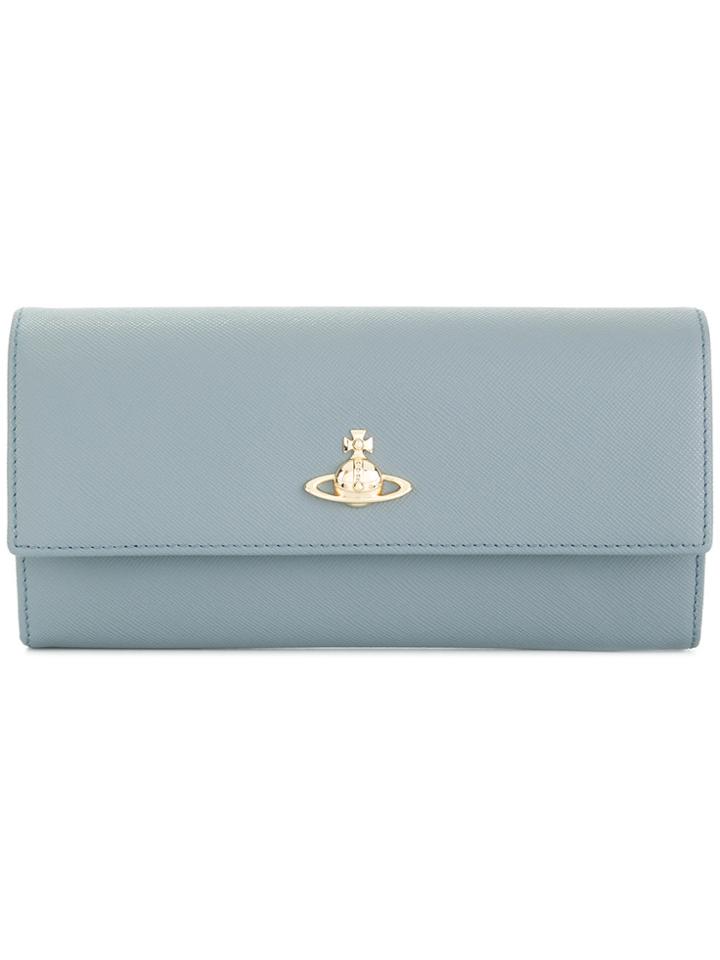 Vivienne Westwood Logo Plaque Continental Wallet - Blue