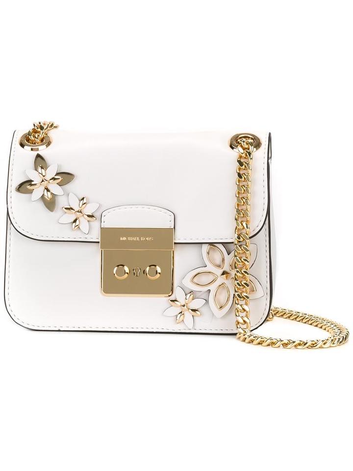 Michael Michael Kors Flowers Cross-body Bag, White, Leather