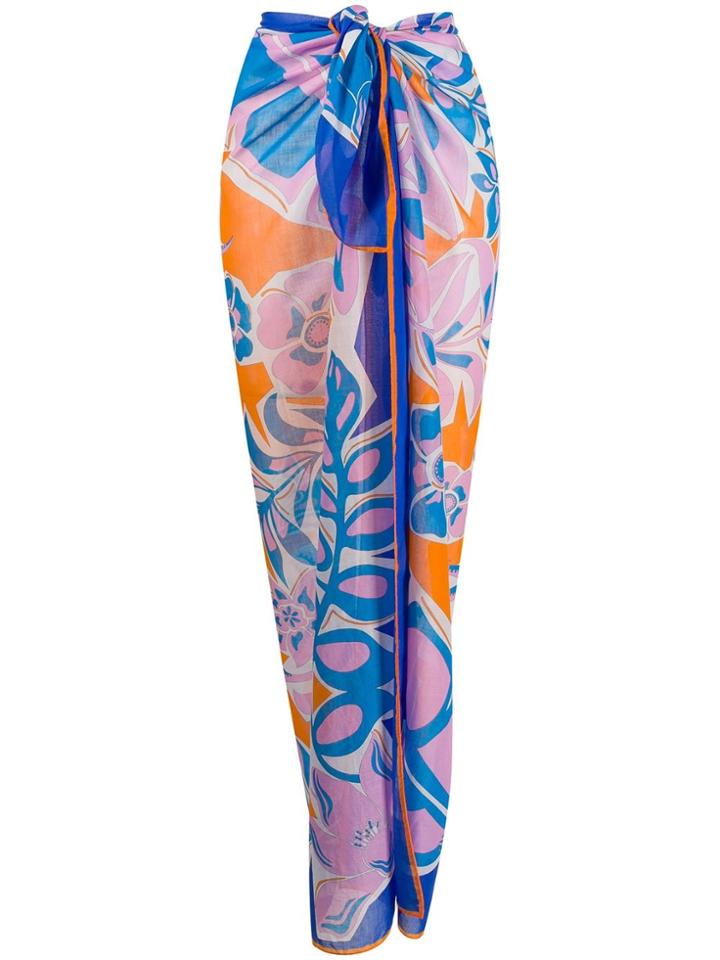 Emilio Pucci Abstract Print Knotted Waist Skirt - Blue