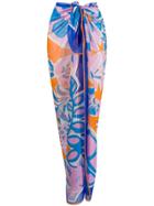 Emilio Pucci Abstract Print Knotted Waist Skirt - Blue