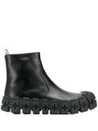 Prada Tyre Sole Ankle Boots - Black