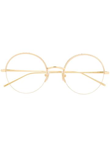 Boucheron Eyewear Round Frame Glasses - Gold