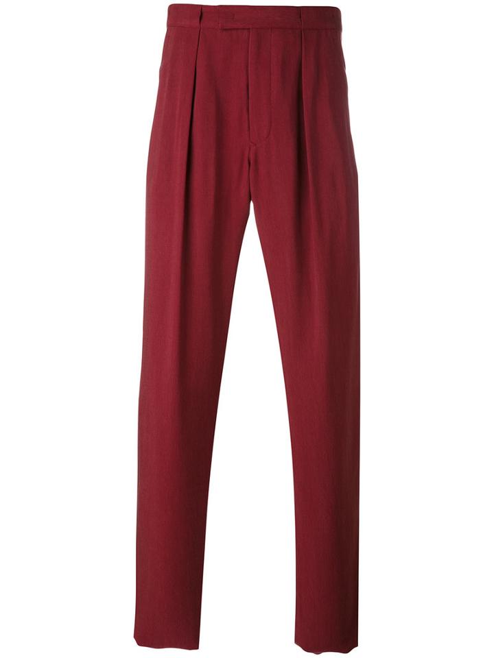Giorgio Armani - Back Pocket Trousers - Men - Cotton/cupro - 50, Red, Cotton/cupro