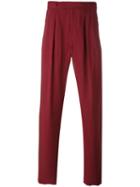 Giorgio Armani - Back Pocket Trousers - Men - Cotton/cupro - 50, Red, Cotton/cupro