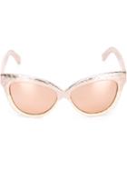 Linda Farrow 38 Sunglasses, Women's, Nude/neutrals, Acetate/snake Skin