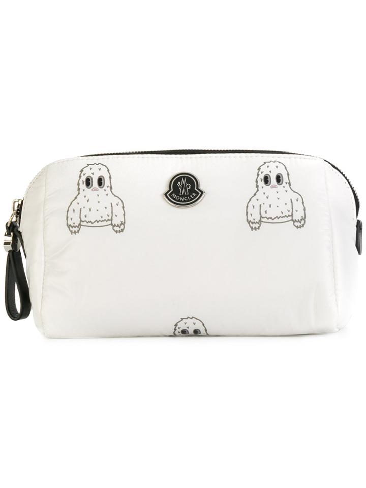 Moncler Embroidered Beauty Bag - White