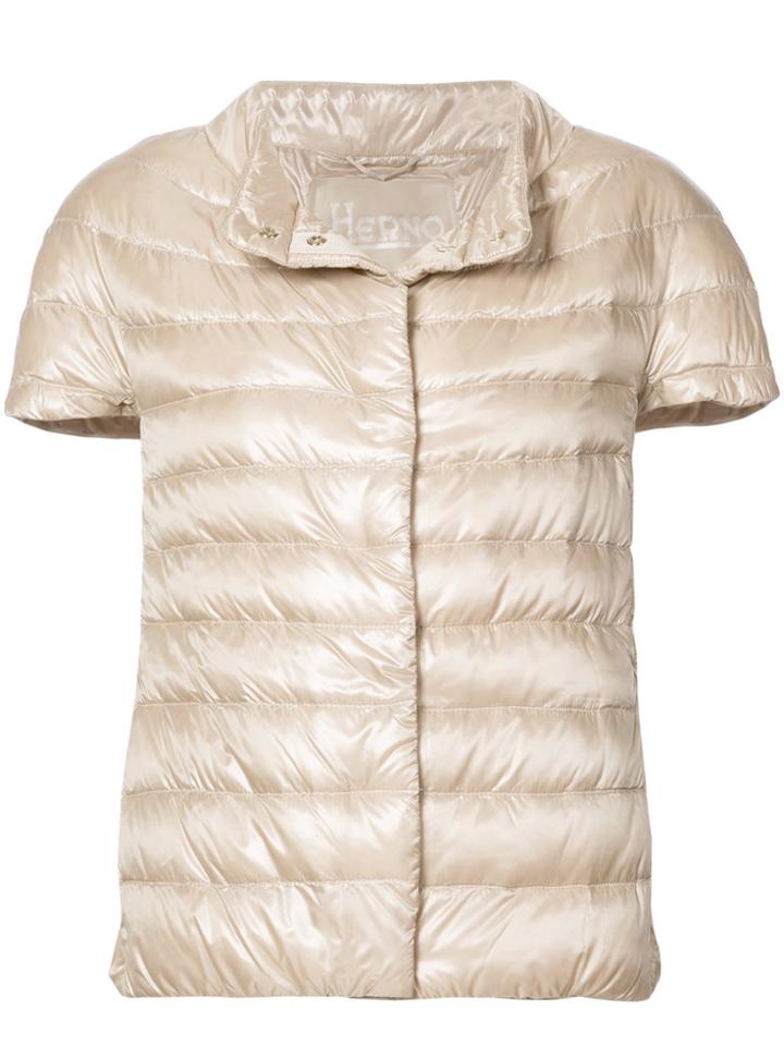 Herno Short Sleeve Padded Jacket - Brown