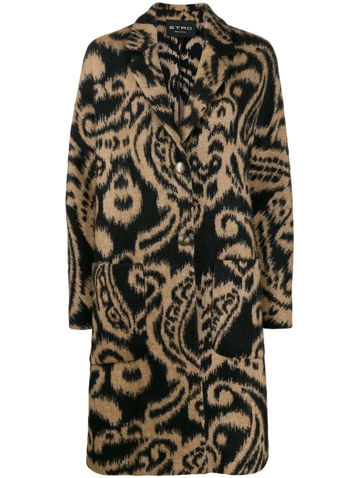 Etro Paisley Single-breasted Coat - Black