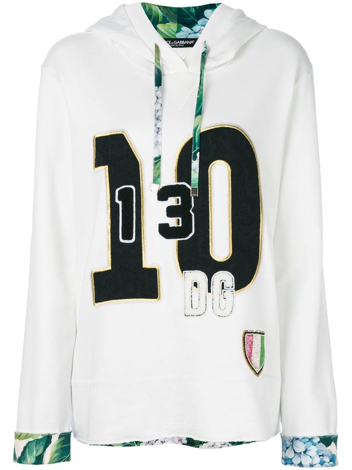 Dolce & Gabbana - Hooded Sweatshirt - Women - Silk/cotton/spandex/elastane - 36, White, Silk/cotton/spandex/elastane