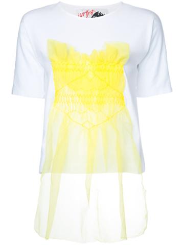 Tulle Appliqué T-shirt - Women - Cotton/polyester - M, White, Cotton/polyester, Jenny Fax