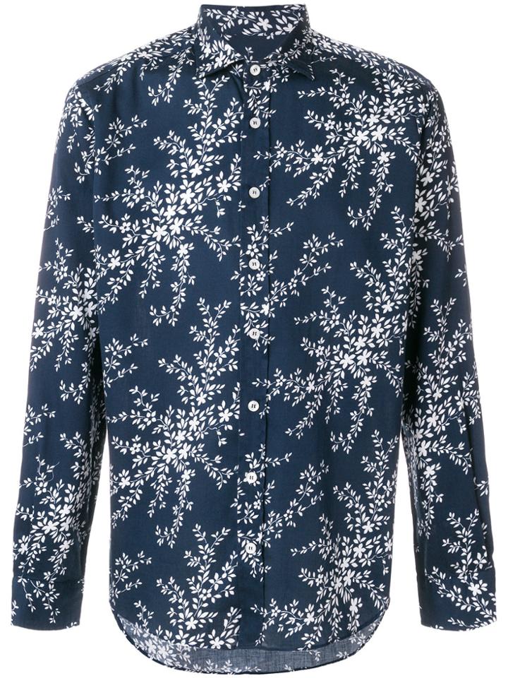 Etro Printed Slim Fit Shirt - Blue