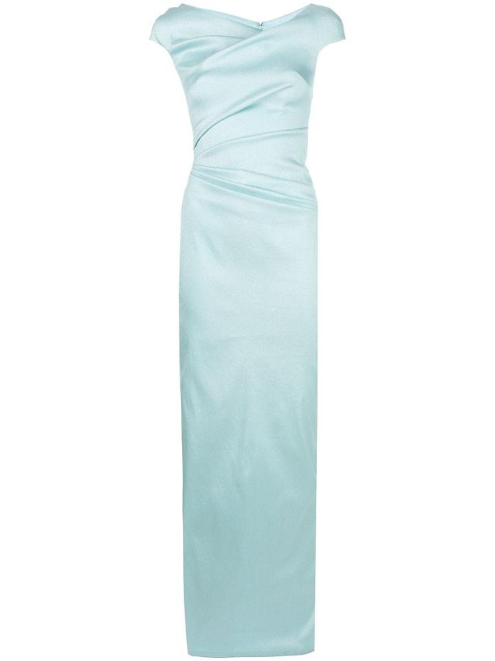 Talbot Runhof Draped Long Fitted Dress - Blue