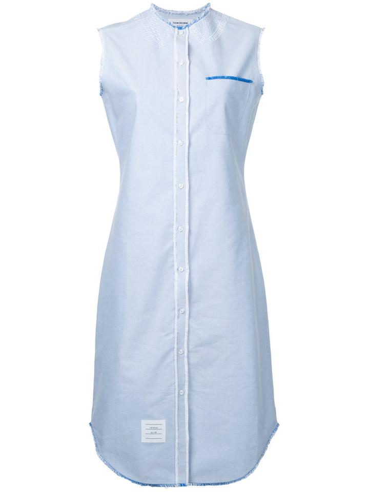 Thom Browne - Raw Hem Shirt Dress - Women - Cotton - 42, Blue, Cotton