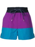 Sacai Colourblock Nylon Shorts - Blue