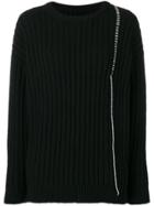 A-cold-wall* Contrast Stitch Ribbed Sweater - Black