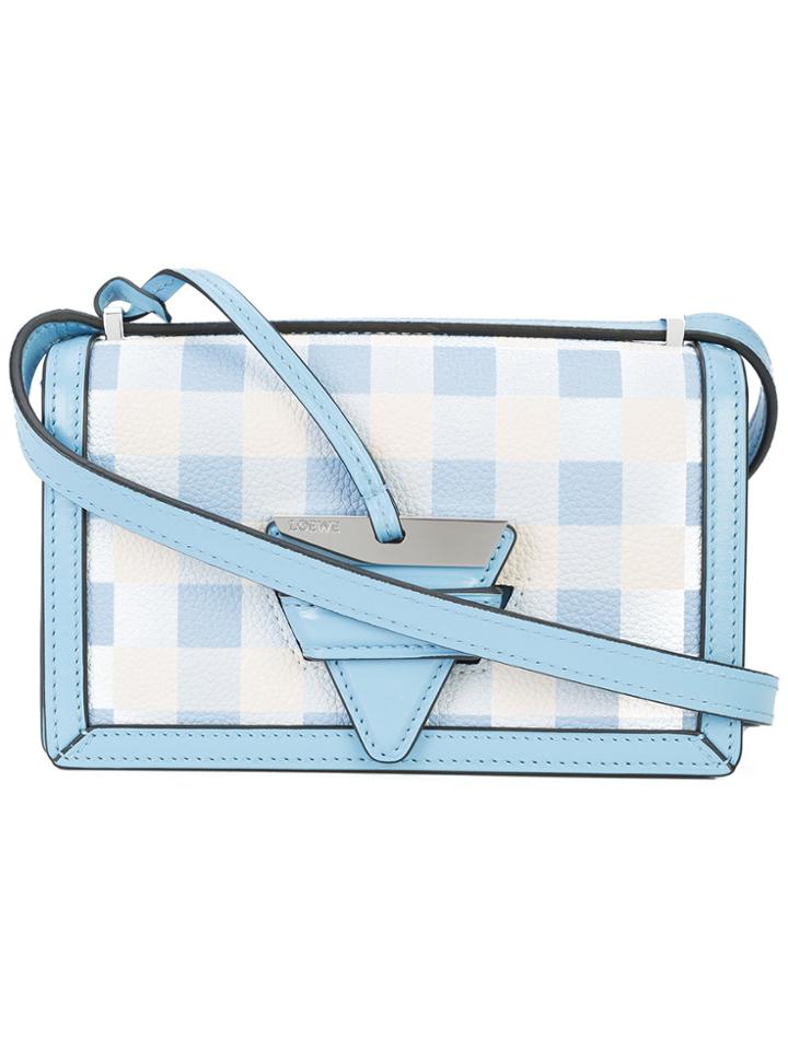 Loewe Barcelona Gingham Mini Bag - Blue