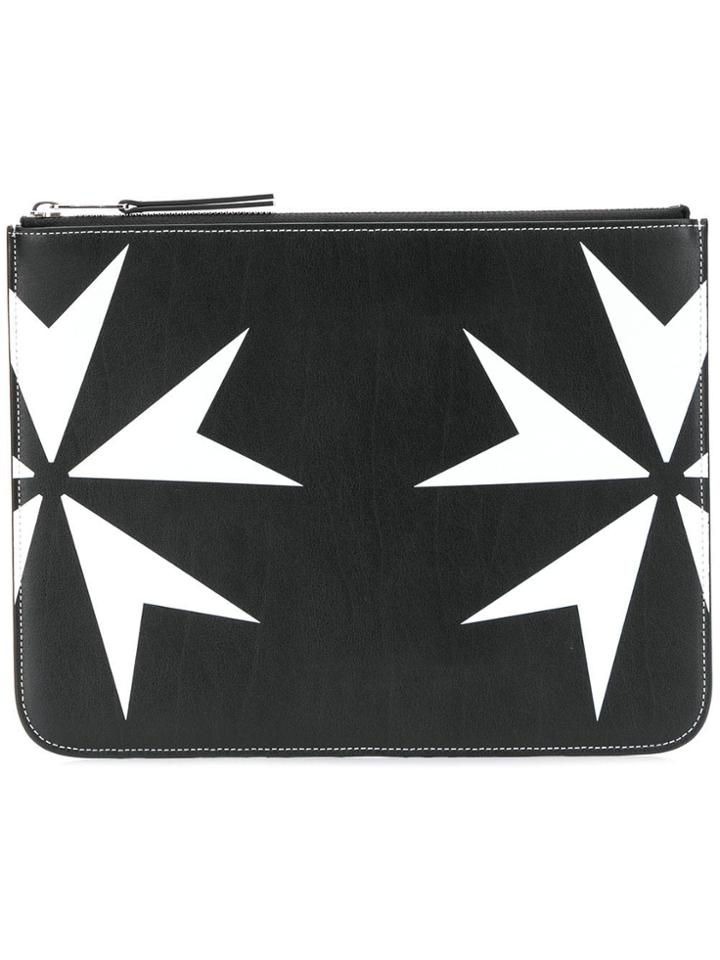 Neil Barrett Star Print Clutch - Black