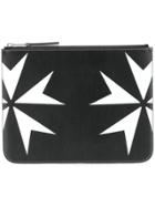 Neil Barrett Star Print Clutch - Black