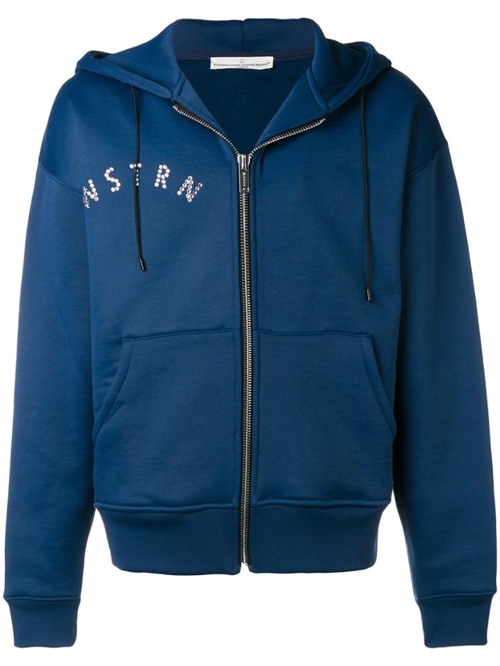 Golden Goose Deluxe Brand Gemstone Detailed Zipped Hoodie - Blue