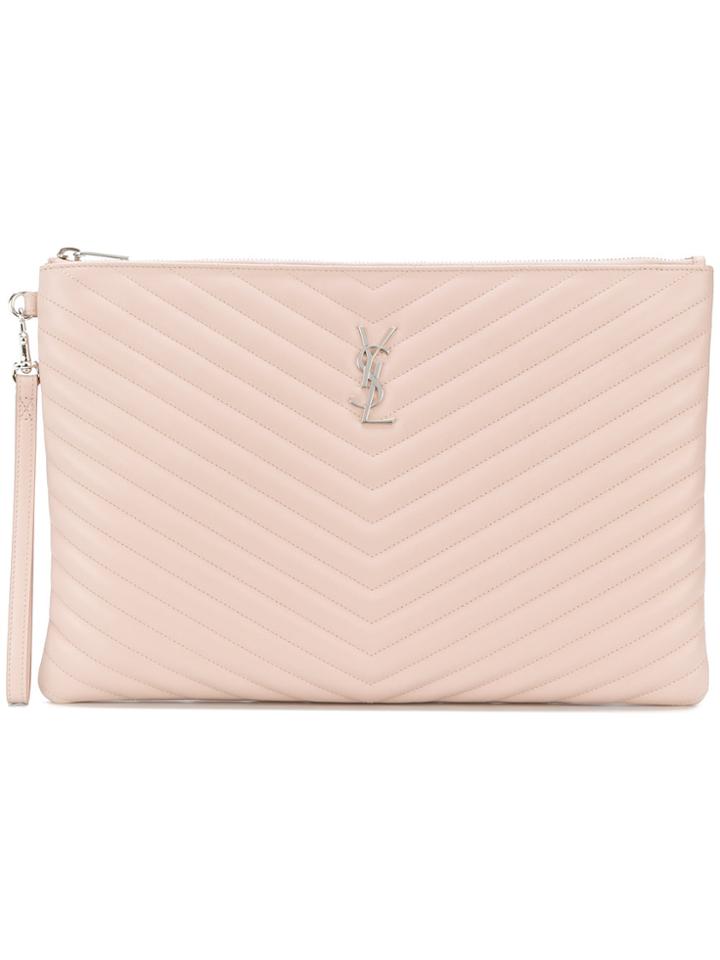 Saint Laurent Monogram Document Holder - Pink & Purple