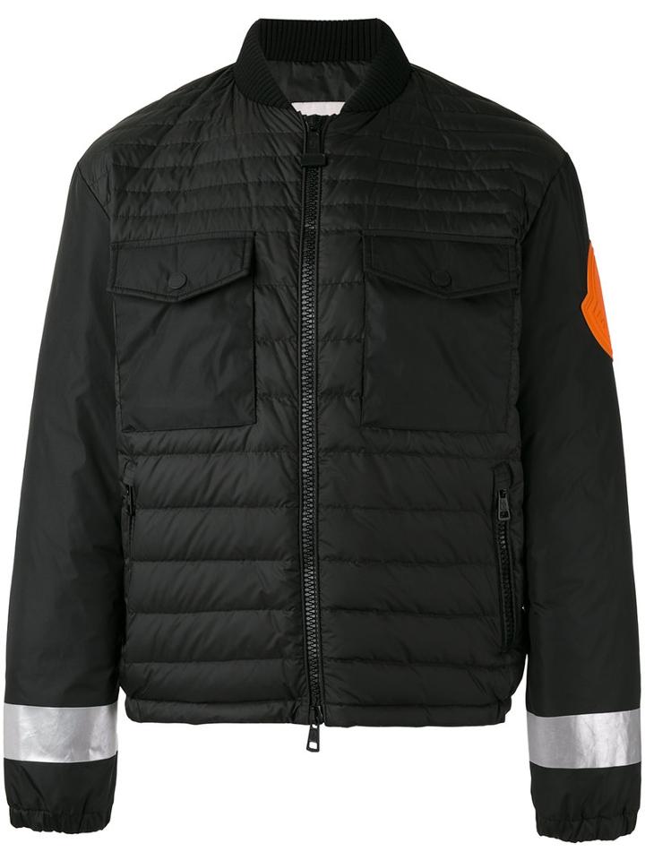 Moncler X Off-white Padded Reflective Print Jacket, Men's, Size: 2, Black, Polyamide/polyester/feather Down