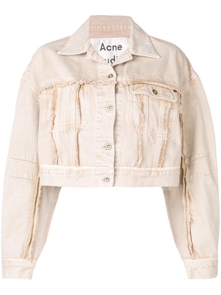 Acne Studios Cropped Denim Jacket - Brown
