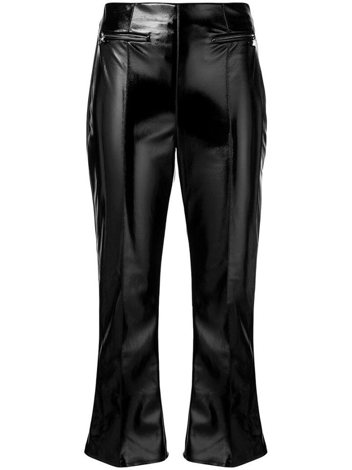 Elisabetta Franchi Faux Vinyl Trousers - Black