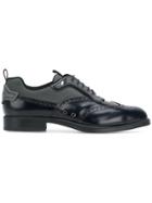 Prada Multi-fabric Lace-up Shoes - Black