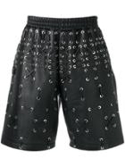 Les Hommes Lace Detail Shorts - Black