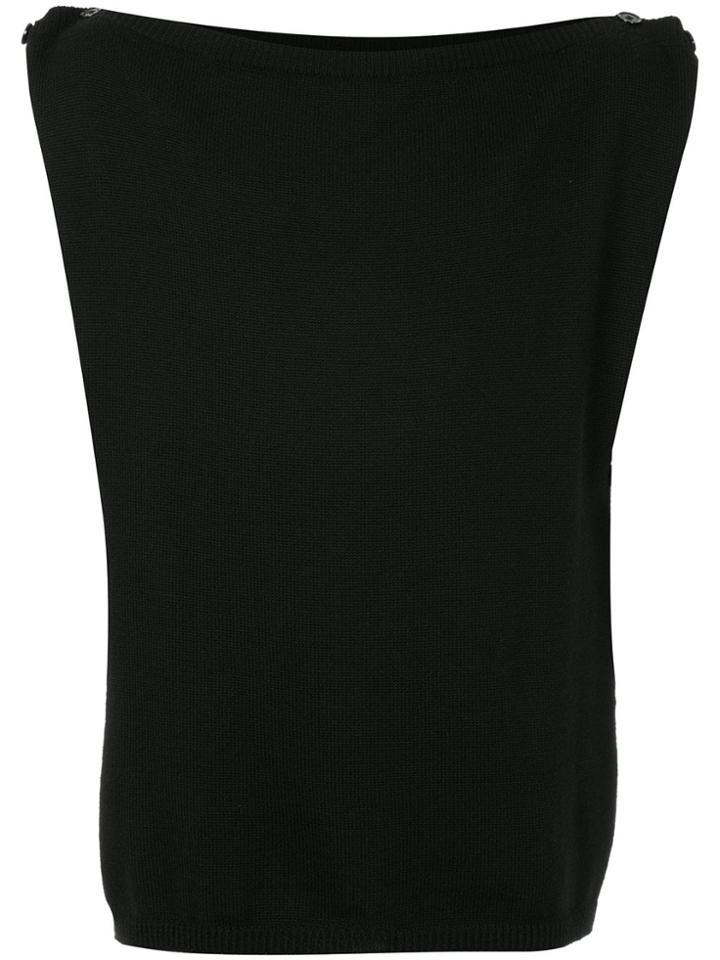 Yohji Yamamoto Vintage Multi Button Knitted Top - Black