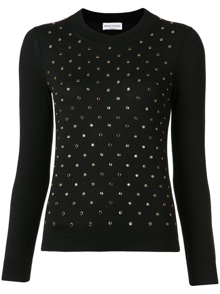 Sonia Rykiel Studded Jumper, Women's, Size: Small, Black, Wool/silk