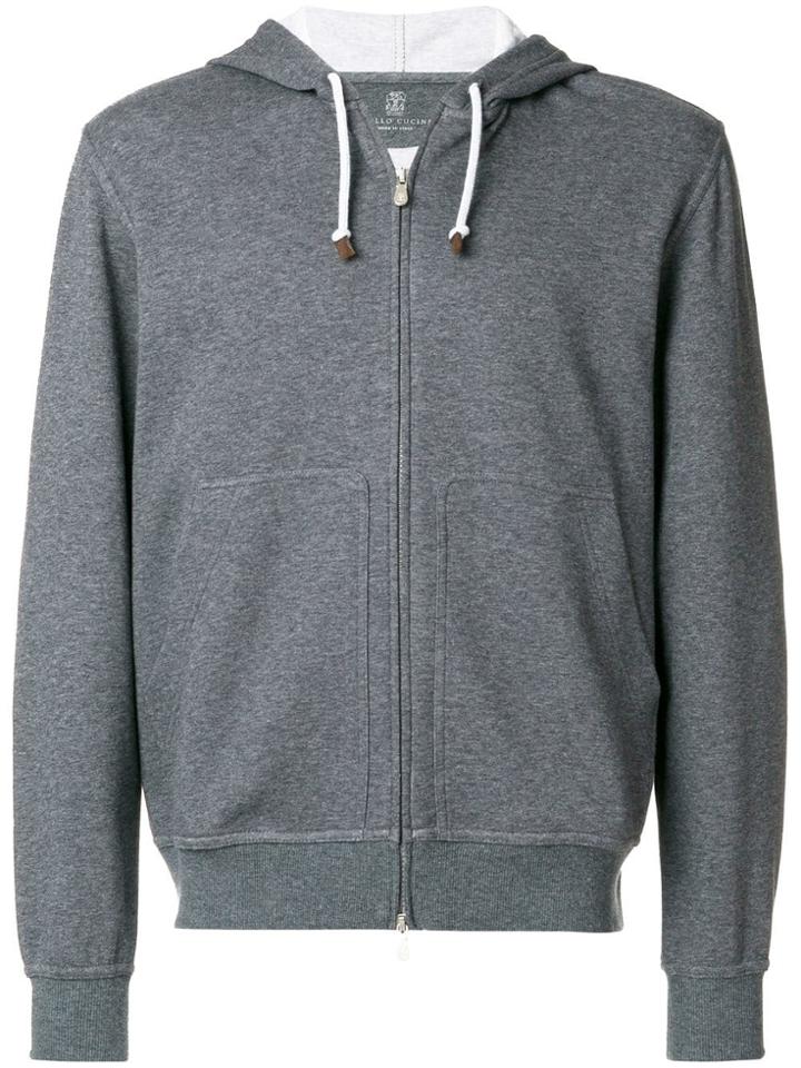 Brunello Cucinelli Zip Hoodie - Grey