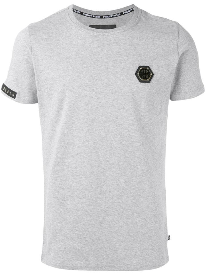 Philipp Plein Logo Embroidered T-shirt - Grey