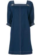 Fay Square-neck Shift Dress - Blue