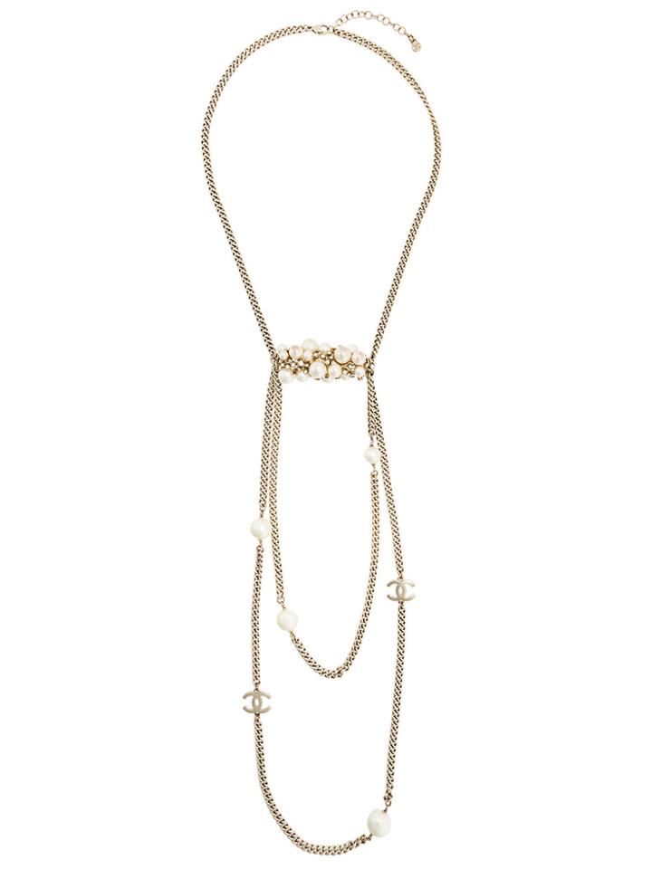 Chanel Vintage Interlocking Cc Layered Necklace - Metallic