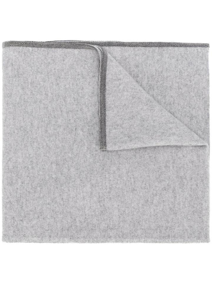Fabiana Filippi Plain Scarf With Metallic Appliqué - Grey