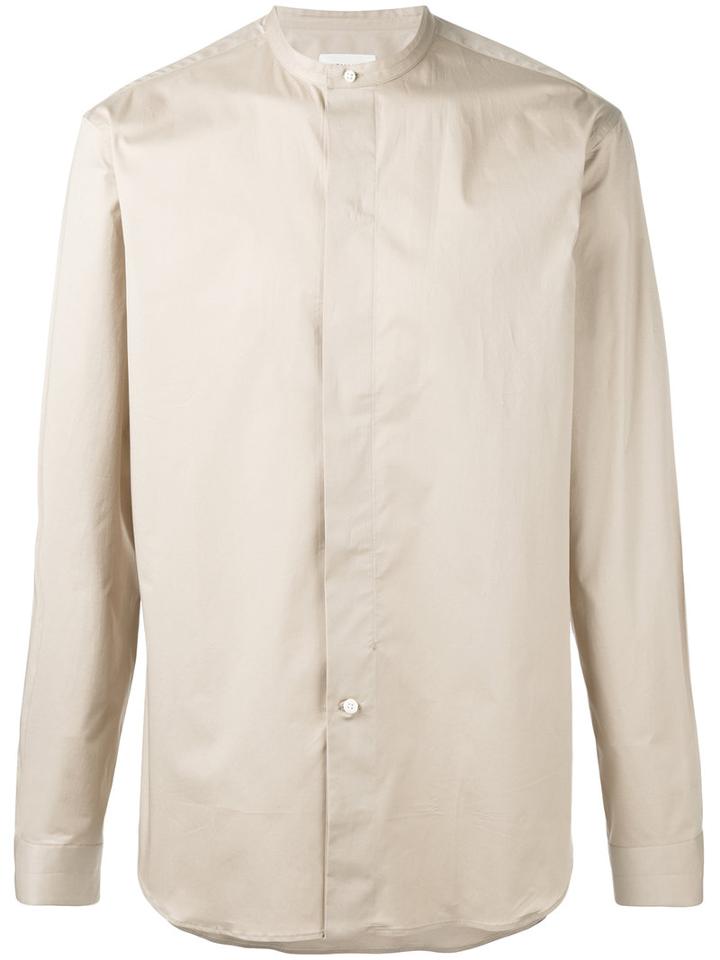 Lemaire - Officer Collar Shirt - Men - Cotton/spandex/elastane - 48, Nude/neutrals, Cotton/spandex/elastane