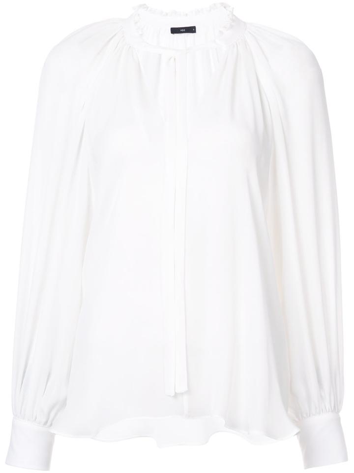 Voz - Bishop Sleeve Blouse - Women - Silk - Xs, White, Silk