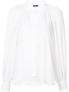 Voz - Bishop Sleeve Blouse - Women - Silk - Xs, White, Silk