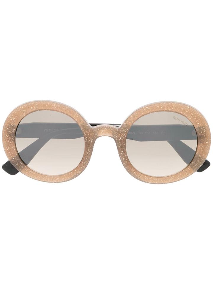 Miu Miu Eyewear Glitter Sunglasses - Neutrals