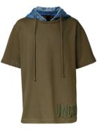 Juun.j Hooded T-shirt, Men's, Size: 46, Green, Cotton