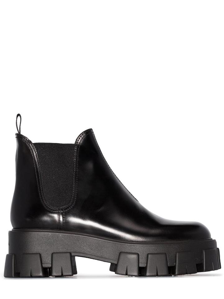 Prada 55 Chunky Chelsea Boots - Black