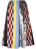 Emilio Pucci - Metallic (grey) Detailing A-line Skirt - Women - Silk/polyester/viscose - 40, Silk/polyester/viscose