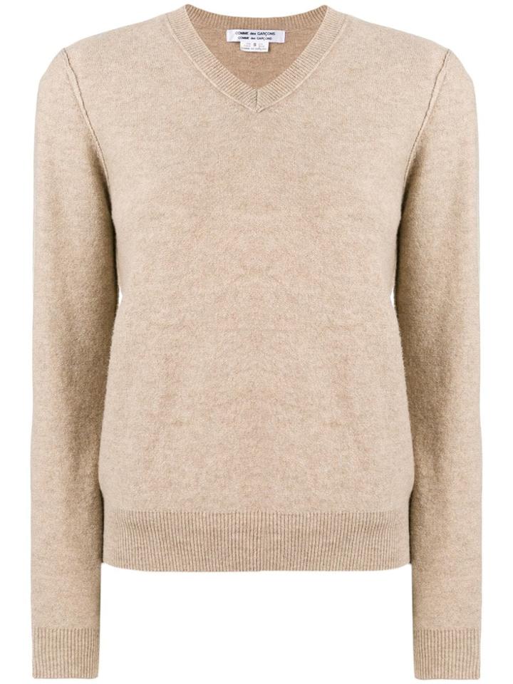 Comme Des Garçons Comme Des Garçons V-neck Jumper - Nude & Neutrals