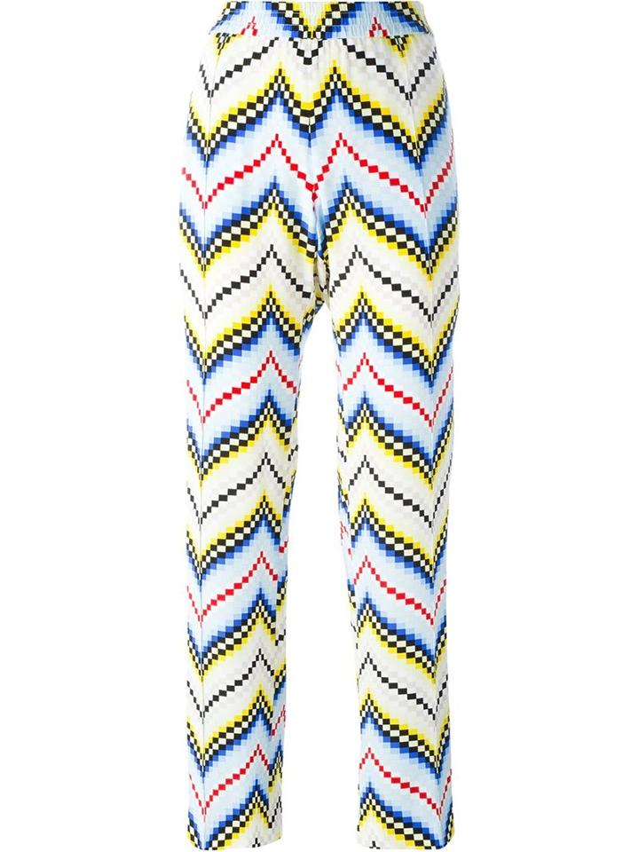 Kenzo Chevron Trousers, Women's, Size: 42, Silk/polyester