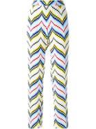 Kenzo Chevron Trousers, Women's, Size: 42, Silk/polyester