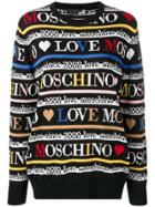 Love Moschino All Over Logo Jumper - Black