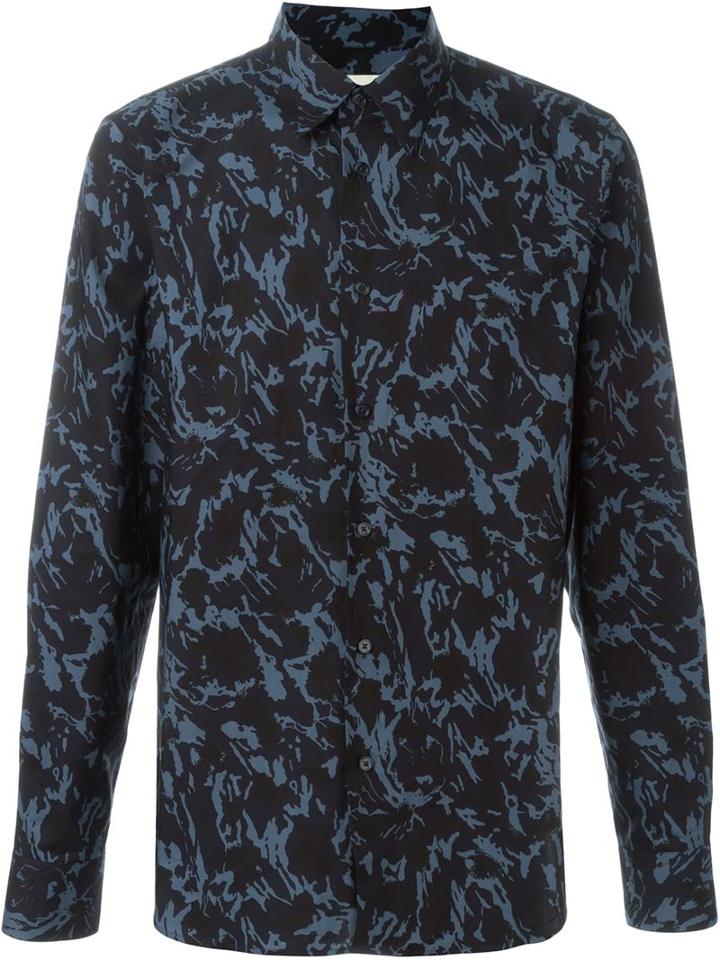 Marni Printed Shirt, Men's, Size: 50, Blue, Cotton
