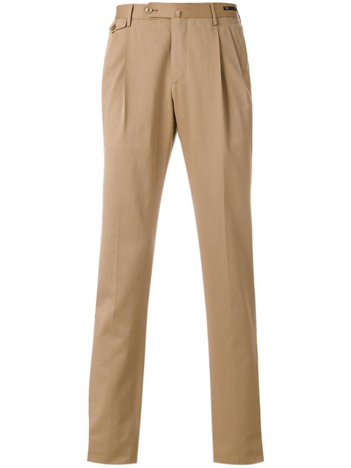 Pt01 Tailored Fitted Trousers - Nude & Neutrals