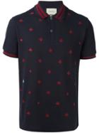 Gucci Bee And Star Polo Shirt, Men's, Size: Large, Blue, Cotton/spandex/elastane